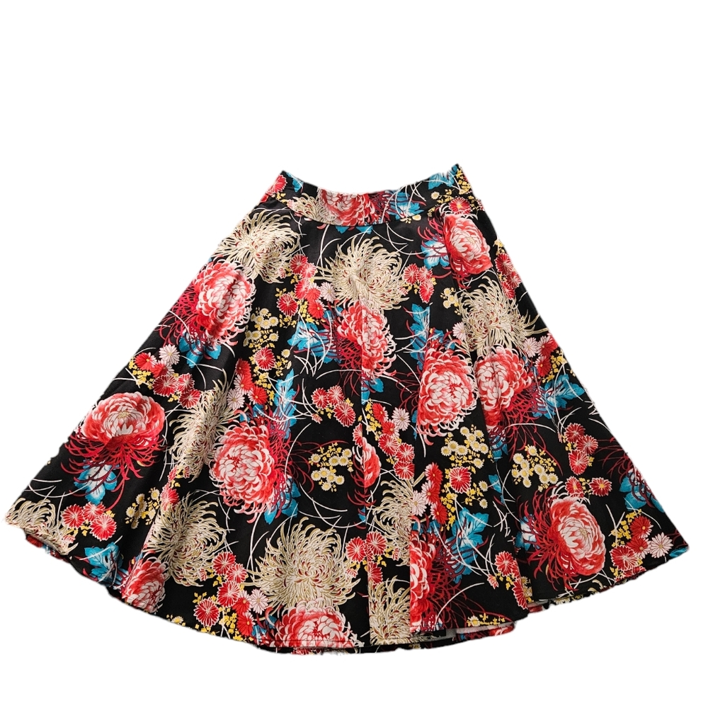 ModCloth Moon Floral A-Line Skirt S